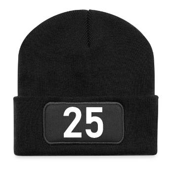 25. 25 JAHRE. 25. JUBILÄUM. 25 JAHRESJUBILÄUM. - Recycelte Patch Beanie - Schwarz - Vorne