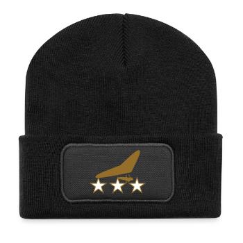 Insigne Deltaplane Or et Étoiles - Beanie recyclé à patch - noir - Devant