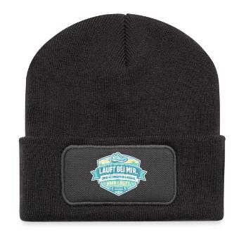 Ça va à l’envers pour moi - Beanie recyclé à patch - charbon - Devant