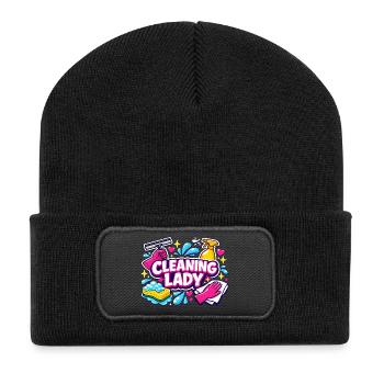 Cleaning Lady Housekeeping Cleaning Lover - Recycled Patch Beanie - black - Front
