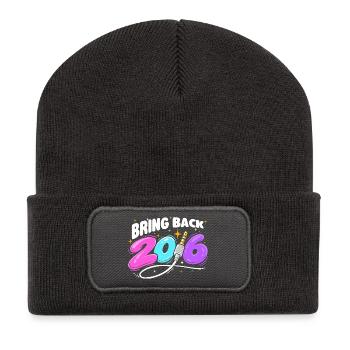 Ramenez les ambiances nostalgique de l’an 2016 - Beanie recyclé à patch - charbon - Devant