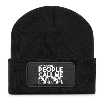 Mes personnes préférées m’appellent Papa Électricien Art - Beanie recyclé à patch - noir - Devant