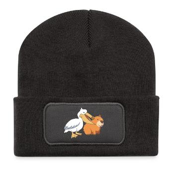 Capybara Capibara - Recycelte Patch Beanie - Dunkelgrau - Vorne