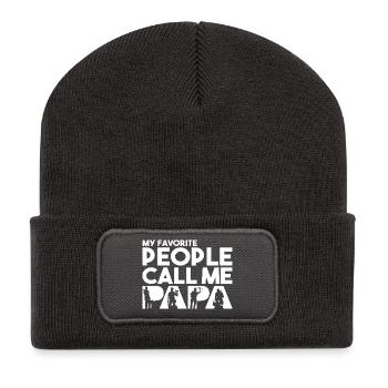 Mes personnes préférées m’appellent Papa Plombier Art - Beanie recyclé à patch - charbon - Devant