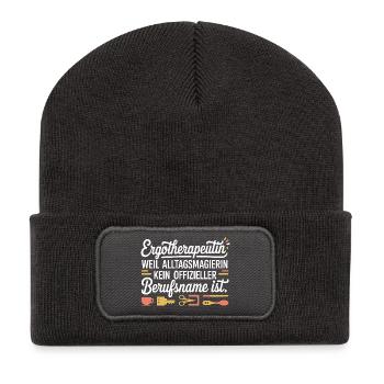 Ergotherapeutin Ergo Praxis Team Ergotherapie - Recycelte Patch Beanie - Dunkelgrau - Vorne