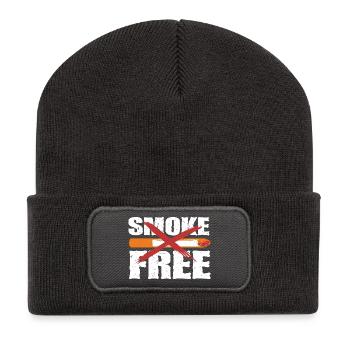 Nichtraucher Ex Raucher Smoke Free - Recycelte Patch Beanie - Dunkelgrau - Vorne