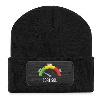 Cortisol Meter - Recycled Patch Beanie - black - Front