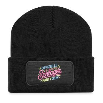 Schlager Party Crew Mallorca Festival JGA Malle - Recycelte Patch Beanie - Schwarz - Vorne