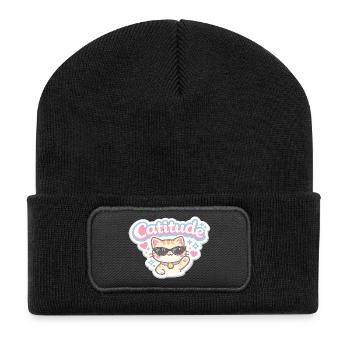 Catitude Cat Sunglasses - Recycled Patch Beanie - black - Front