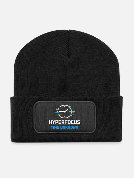 Adhs-hyperfokus-modus Adhs-humor Neurodivergent - Recycelte Patch Beanie - Schwarz
