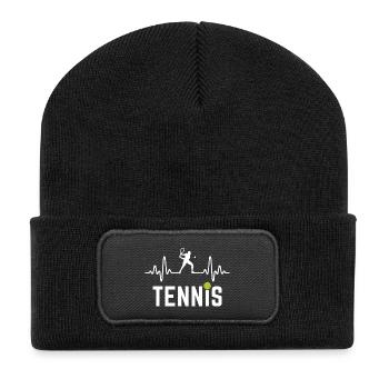 Tennis Heartbeat Tennis Player - Recycled Patch Beanie - black - Front