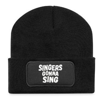 Singers gonna sing - Recycelte Patch Beanie - Schwarz - Vorne