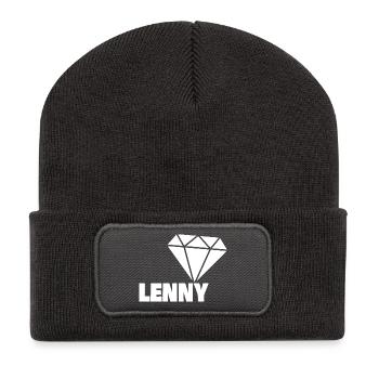 Lenny as a diamond - Recycled Patch Beanie - dark grey - Front