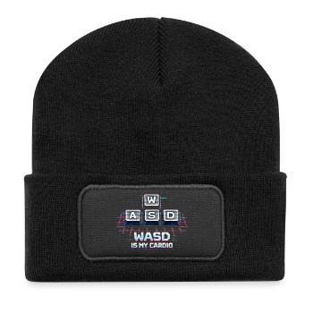 Funny Gaming Keyboard WASD My Cardio Gamer - Recycled Patch Beanie - black - Front