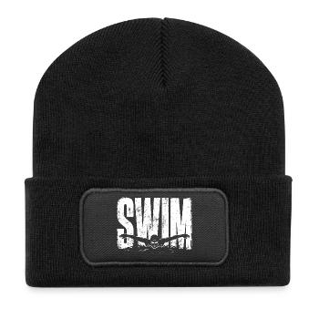 Swim Shirt Swim Sport Swimmer Gift - Recycled Patch Beanie - black - Front