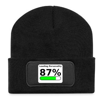 Loading Personality 87% – Nerdy Statement Tee - Recycelte Patch Beanie - Schwarz - Vorne