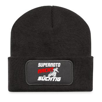 Supermoto_macht_suechtig - Recycelte Patch Beanie - Dunkelgrau - Vorne