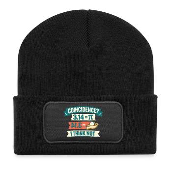 Pi Day Coincidence I Think Not Mathe Kuchen Design - Recycelte Patch Beanie - Schwarz - Vorne