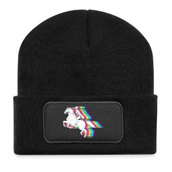 Courses de chevaux - Beanie recyclé à patch - noir - Devant