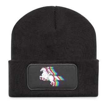 Courses de chevaux - Beanie recyclé à patch - charbon - Devant