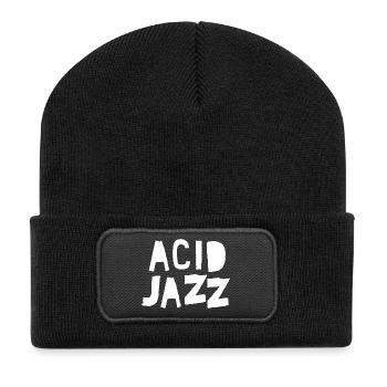 Acid Jazz Bold Typography Tee - Recycled Patch Beanie - black - Front