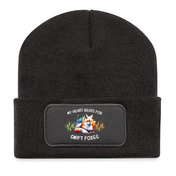 Swiftfuchs Herzlinie - Recycelte Patch Beanie - Dunkelgrau - Vorne