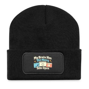 Mein Gehirn Mentale Gesundheit Zu Viele Tabs Offen - Recycelte Patch Beanie - Schwarz - Vorne