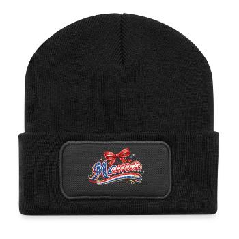 Drapeau des États-Unis : Écho pailleté 4 juillet - Beanie recyclé à patch - noir - Devant