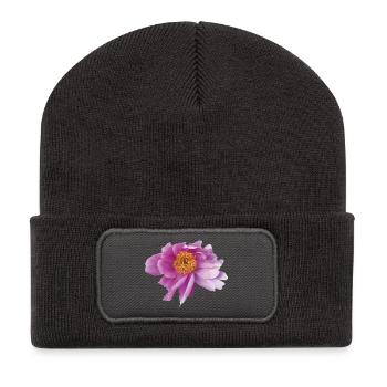 Peony_Dancing_in_Wind - Recycelte Patch Beanie - Dunkelgrau - Vorne