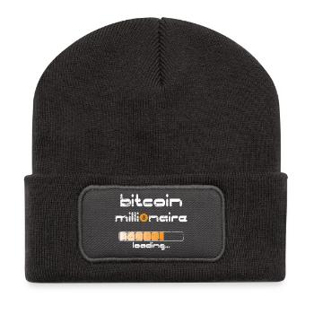 Satoshi Nakamoto Bitcoin Crypto Inventeur - Beanie recyclé à patch - charbon - Devant