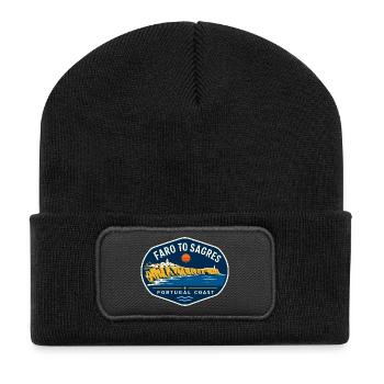 Faro to Sagres Portugal Coast Algarve Travel - Recycled Patch Beanie - black - Front
