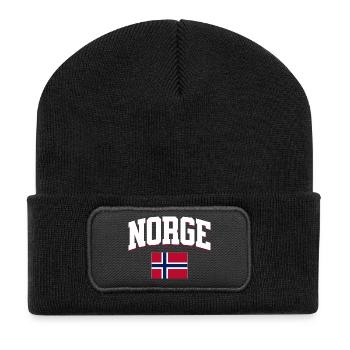 Norway Football Lover Retro Sports Design - Recycled Patch Beanie - black - Front