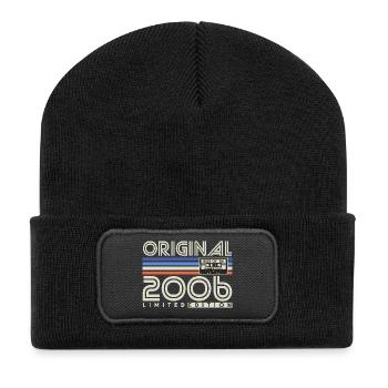 2006 Jahrgang Vintage Retro Geburtstag Geschenk - Recycelte Patch Beanie - Schwarz - Vorne