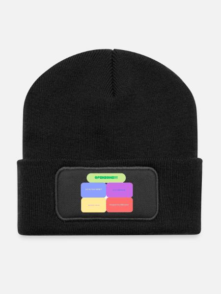 Opinions! Colorful Blocks - Recycelte Patch Beanie - Schwarz