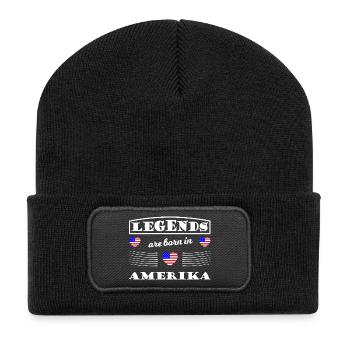 Legenden aus Amerika - Recycelte Patch Beanie - Schwarz - Vorne