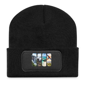 Venezuela Travel – South America Waterfall & Nature - Recycled Patch Beanie - black - Front