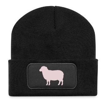 Silhouette de mouton pastel - Beanie recyclé à patch - noir - Devant