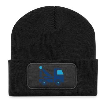 Dépanneuse Icône solide Véhicule récupération Transport Si - Beanie recyclé à patch - noir - Devant