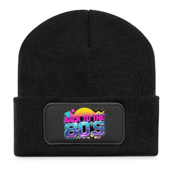 Retour au Neon Retro des années 80 - Beanie recyclé à patch - noir - Devant