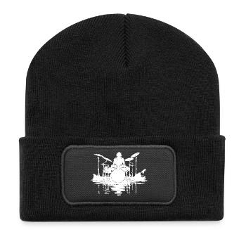 Drummer Sketch - Recycled Patch Beanie - black - Front