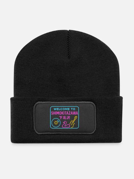 Welcome to Shimokitazawa - Beanie recyclé à patch - noir