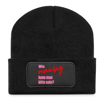Beste Freundin Maus - Recycelte Patch Beanie - Schwarz - Vorne