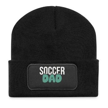 Soccer Dad Bold Style  - Recycled Patch Beanie - black - Front