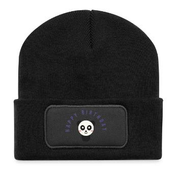 HAPPY BIRTHDAY. HAPPY BIRTHDAY. ANNIVERSARY. - Recycled Patch Beanie - black - Front