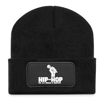 Hip Hop Microphone Power - Recycled Patch Beanie - black - Front