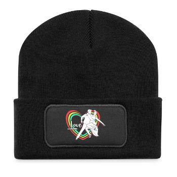 Walzer Paartanz - Recycelte Patch Beanie - Schwarz - Vorne