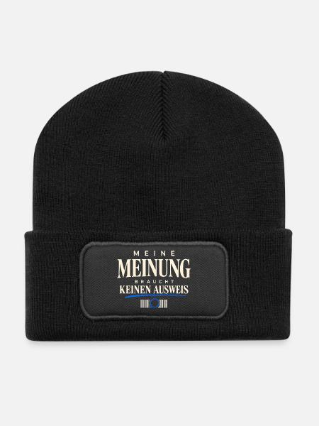 Meinungsfreiheit Demo Datenschutz Bürgerrechte - Recycelte Patch Beanie - Schwarz