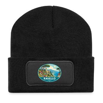 Erleben Sie Ravello in Italien Amalfiküste Reisen - Recycelte Patch Beanie - Schwarz - Vorne