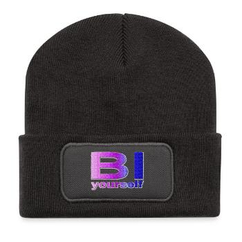 BI yourself - Recycelte Patch Beanie - Dunkelgrau - Vorne