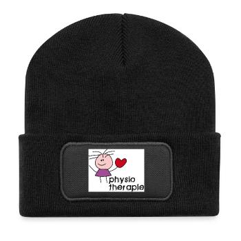 Physiothérapie fille / Physiothérapeute - Beanie recyclé à patch - noir - Devant